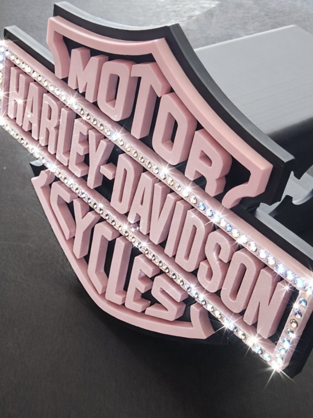 Custom Pink Harley Davidson Rhinestone Emblem Bold & Beautiful